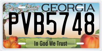 GA license plate PVB5748