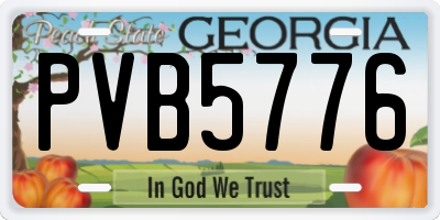 GA license plate PVB5776