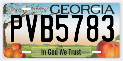 GA license plate PVB5783