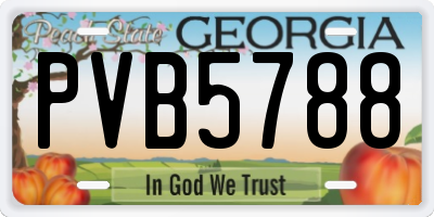 GA license plate PVB5788