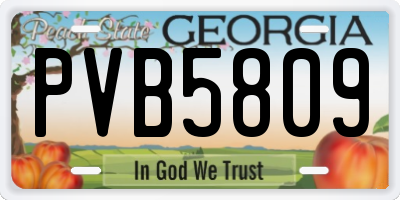 GA license plate PVB5809