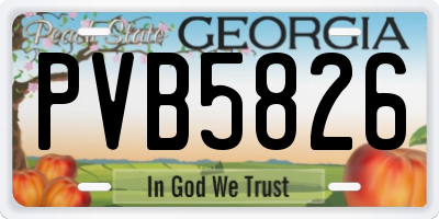 GA license plate PVB5826