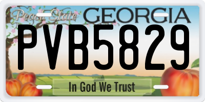 GA license plate PVB5829