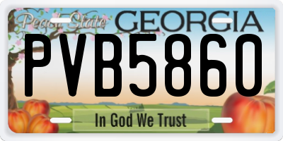 GA license plate PVB5860