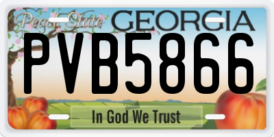 GA license plate PVB5866