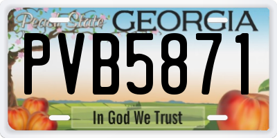 GA license plate PVB5871