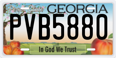 GA license plate PVB5880