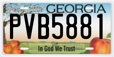 GA license plate PVB5881