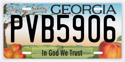 GA license plate PVB5906