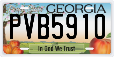 GA license plate PVB5910