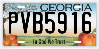 GA license plate PVB5916
