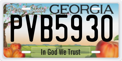 GA license plate PVB5930