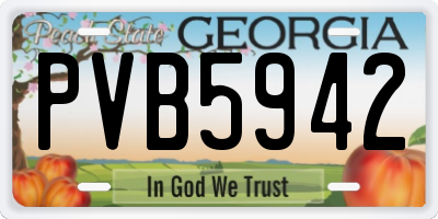 GA license plate PVB5942