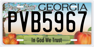 GA license plate PVB5967