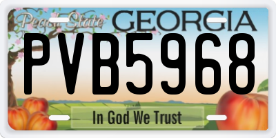 GA license plate PVB5968