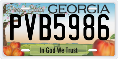 GA license plate PVB5986