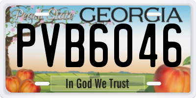 GA license plate PVB6046