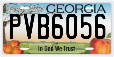 GA license plate PVB6056