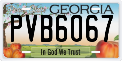 GA license plate PVB6067