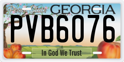GA license plate PVB6076