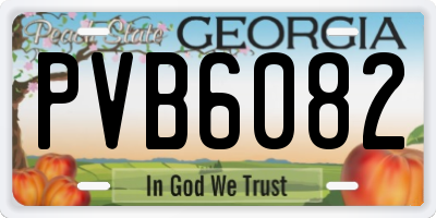 GA license plate PVB6082