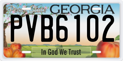 GA license plate PVB6102