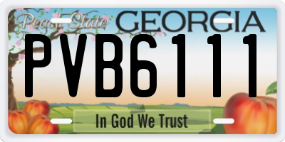 GA license plate PVB6111