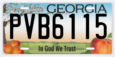 GA license plate PVB6115