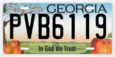 GA license plate PVB6119