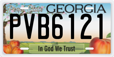 GA license plate PVB6121