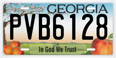 GA license plate PVB6128
