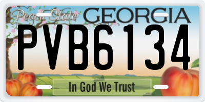 GA license plate PVB6134
