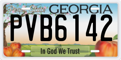GA license plate PVB6142
