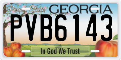 GA license plate PVB6143
