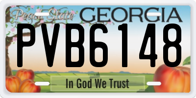 GA license plate PVB6148