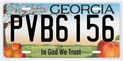 GA license plate PVB6156