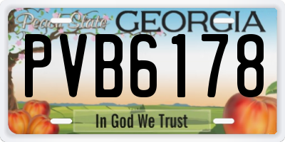 GA license plate PVB6178