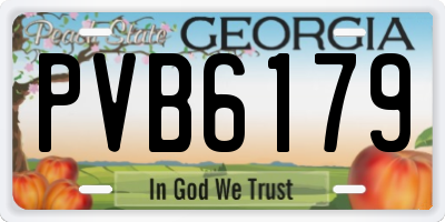 GA license plate PVB6179