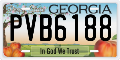 GA license plate PVB6188