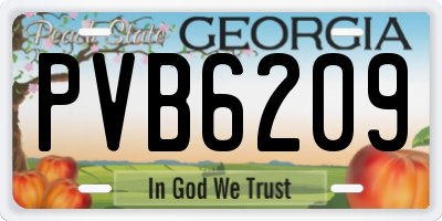 GA license plate PVB6209