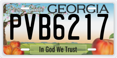 GA license plate PVB6217