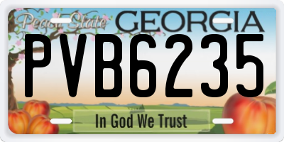 GA license plate PVB6235