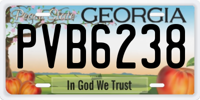 GA license plate PVB6238