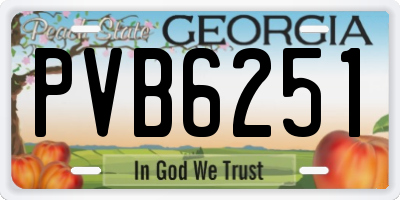 GA license plate PVB6251