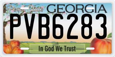 GA license plate PVB6283
