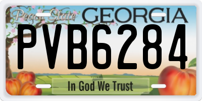 GA license plate PVB6284