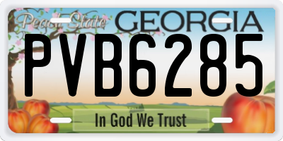 GA license plate PVB6285