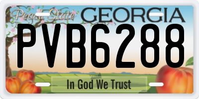 GA license plate PVB6288