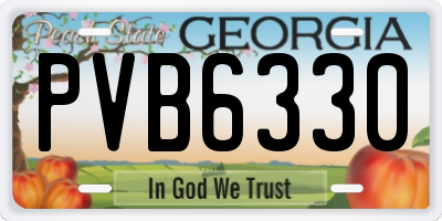 GA license plate PVB6330