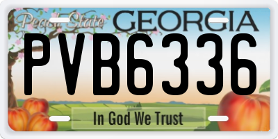 GA license plate PVB6336